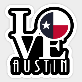 LOVE Austin (White Ink) Sticker